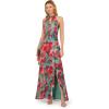 Adrianna Papell Womens Printed Mermaid Dress(Turquoise Multi)