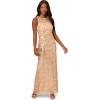 Adrianna Papell Womens Sequin Embroidery Gown(Champagne)