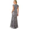 Adrianna Papell Womens Sequin Embroidery Gown(Silver Multi)
