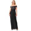 Adrianna Papell Womens Sequin Off The Shoulder Gown(Black)