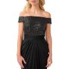 Adrianna Papell Womens Sequin Off The Shoulder Gown(Black)