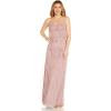 Adrianna Papell Womens Spaghetti Strap Blouson Gown(Dusted Petal)