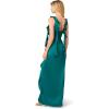 Adrianna Papell Womens Stretch Satin Long Dress(Deep Emerald)