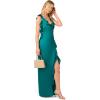 Adrianna Papell Womens Stretch Satin Long Dress(Deep Emerald)
