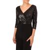 Adrianna Papell womens Sequin Faux Wrap Jumpsuit(Black)