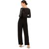 Adrianna Papell womens Sequin Faux Wrap Jumpsuit(Black)