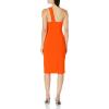 Aidan Mattox Women’s One Shoulder Midi Dress(Tiger Lily)