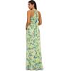 Aidan Mattox Womens Printed Halter Neck Long Dress(Green Multi)