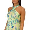 Aidan Mattox Womens Printed Halter Neck Long Dress(Green Multi)