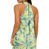 Aidan Mattox Womens Printed Halter Neck Long Dress(Green Multi)
