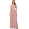Adrianna Papell Womens Beaded Mesh Covered Gown(Dusted Petal/Ivory)