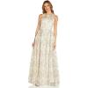 Adrianna Papell Women’s Metallic Floral Gown(Ivory/Gold)