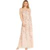 Adrianna Papell Womens Off Shoulder Beaded Vine Gown(Pale Pink)