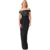 Adrianna Papell Womens Sequin Off The Shoulder Gown(Black)