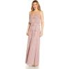 Adrianna Papell Womens Spaghetti Strap Blouson Gown(Dusted Petal)