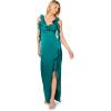 Adrianna Papell Womens Stretch Satin Long Dress(Deep Emerald)