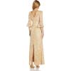 Adrianna Papell Women’s Corded Embroidery Gown(Light Champagne)