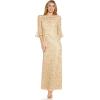 Adrianna Papell Women’s Corded Embroidery Gown(Light Champagne)