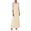 Adrianna Papell Women’s Corded Embroidery Gown(Light Champagne)