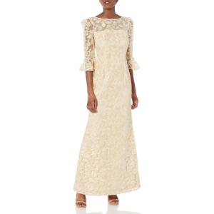 Adrianna Papell Women’s Corded Embroidery Gown(Light Champagne)
