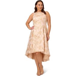 Adrianna Papell Womens Pearl Metallic Jacquard Dress(Blush/Gold)