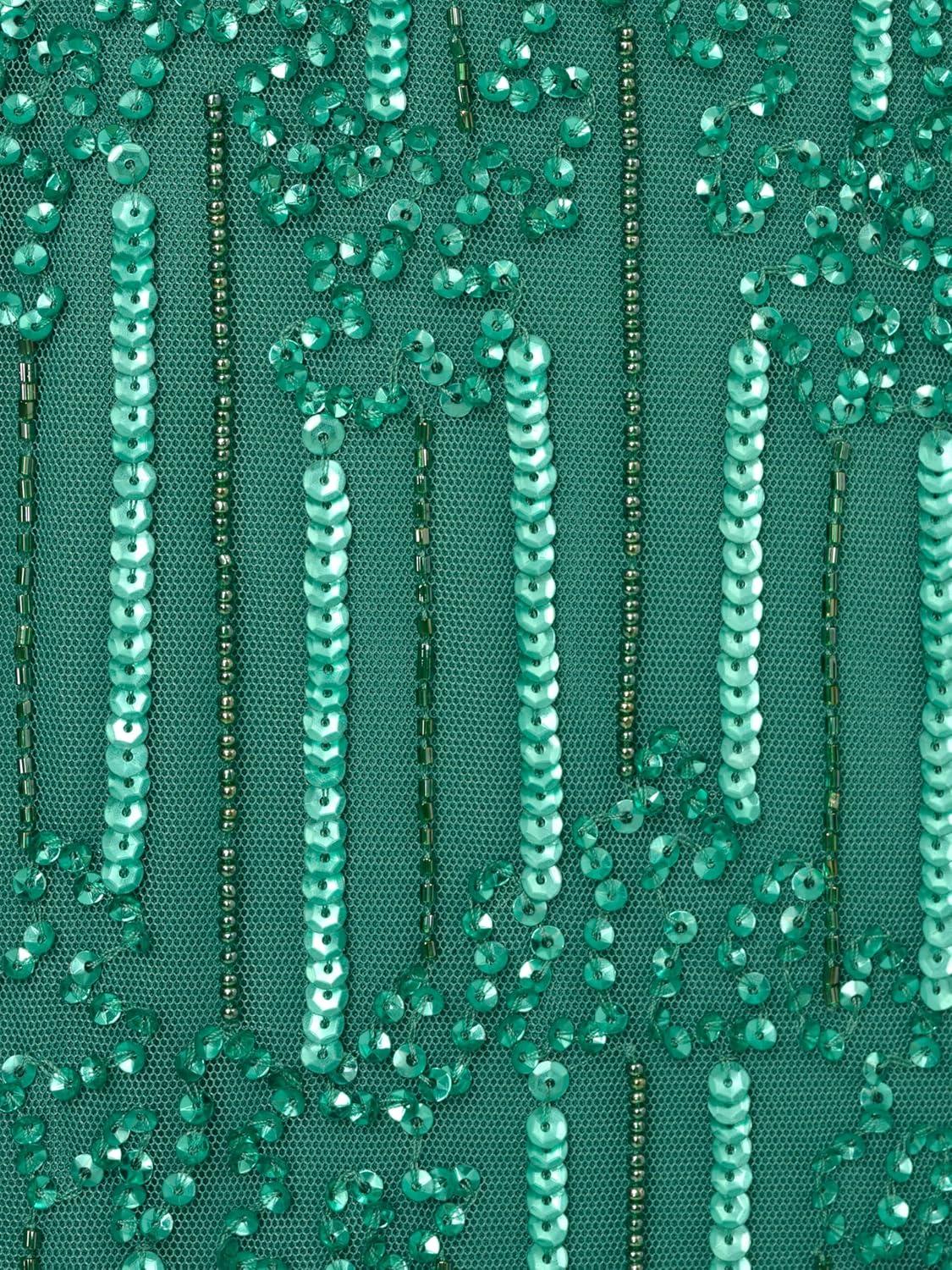 image:imageAdrianna Papell Womens Beaded Surplice GownJungle Green