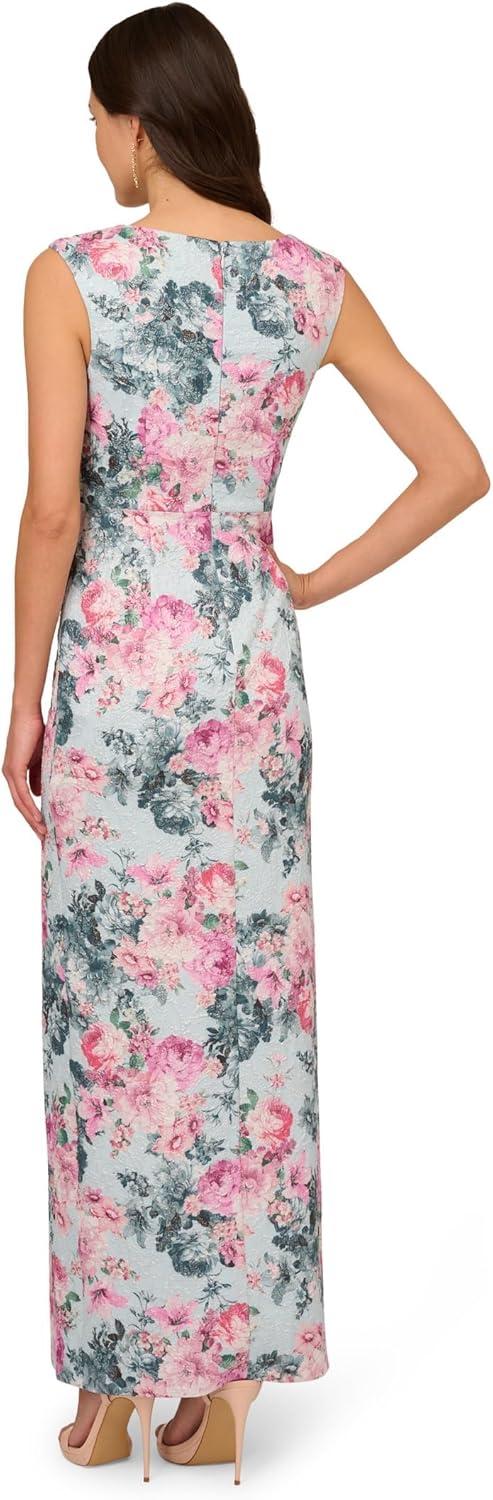 image:imageAdrianna Papell Womens Jacquard Long DressBlue Multi