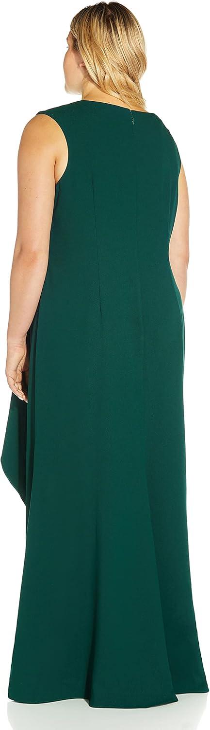 image:imageAdrianna Papell Womens Satin Crepe GownDark Jade