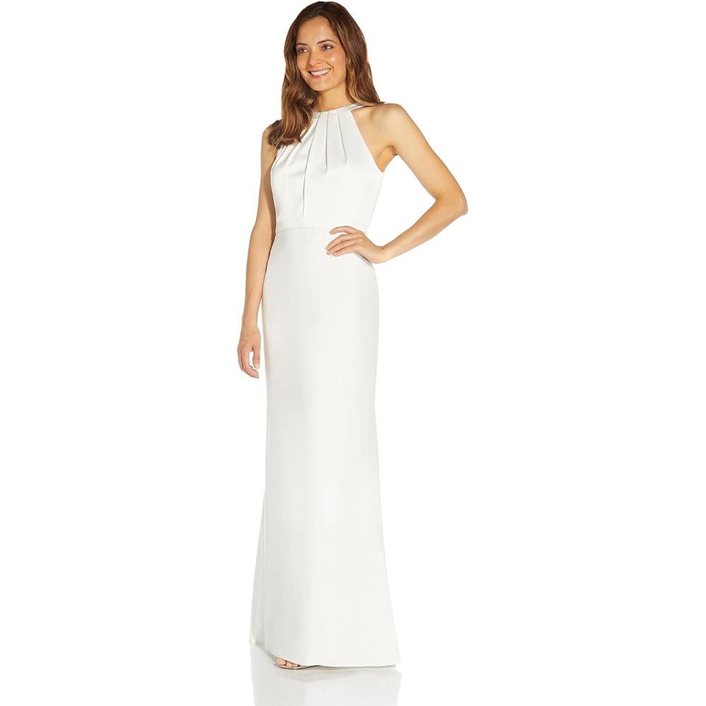 image:imageAdrianna Papell Womens Satin Crepe GownIvory
