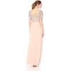 Adrianna Papell Women’s Beaded Elbow Sleeve Gown Plus Size(English Rose)