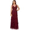 Adrianna Papell Women’s Beaded Mesh Illusion Dress(Mahogany)