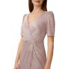 Adrianna Papell Women’s Foiled Mesh Draped Gown(Blush)