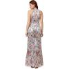 Adrianna Papell Women’s Foiled Mesh Draped Gown(Silver Multi)