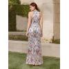 Adrianna Papell Women’s Foiled Mesh Draped Gown(Silver Multi)