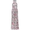 Adrianna Papell Women’s Foiled Mesh Draped Gown(Silver Multi)
