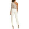 Adrianna Papell Women’s Plus-Size One Shoulder Crepe Melania Jumpsuit Plus(Silver/Ivory)