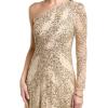 Aidan Mattox by Adrianna Papell Women’s Beaded One Shoulder Gown, Light Gold