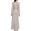 Womens Beaded Mermaid Gown(Silver)