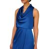 Womens Cowl Neck Cocktail Dress(Deep Ocean)