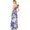 Women’s One Shoulder Burnout Ballgown(Royal Sapphire)