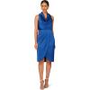 Womens Cowl Neck Cocktail Dress(Deep Ocean)