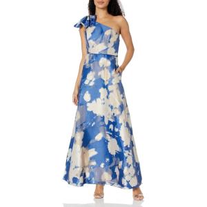 Women’s One Shoulder Burnout Ballgown(Royal Sapphire)