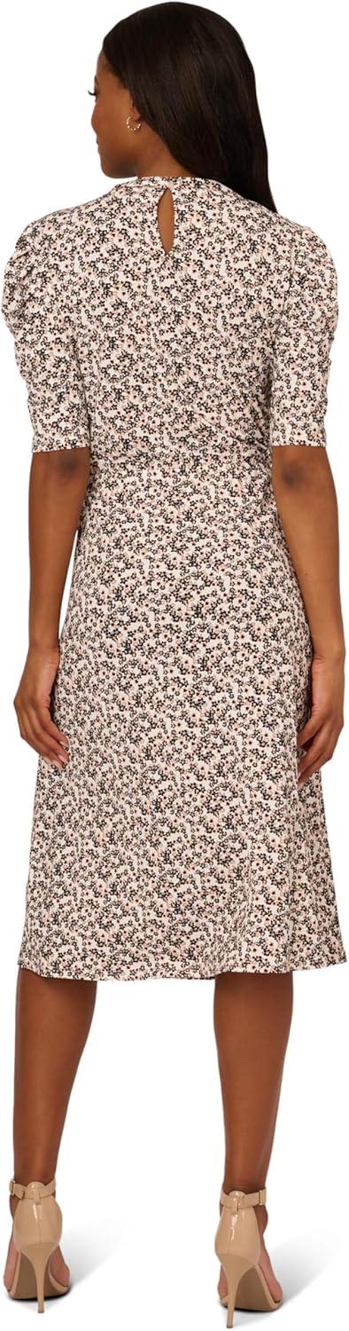 image:imageAdrianna Papell Womens Ruffle Neck Short Sleeve DressBlack