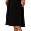 Adrianna Papell Women’s Asymmetrical Seam Midi Skirt(Black)