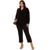 Adrianna Papell Women’s Knit Button Front V-Neck(Black)