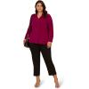 Adrianna Papell Women’s Knit Button Front V-Neck(Magenta Purple)