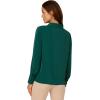 Adrianna Papell Women’s Long Sleeve Open V-Neck Collar Silky Woven Blouse(Botanical Garden)