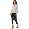 Adrianna Papell Women’s Long Sleeve Open V-Neck Collar Silky Woven Blouse(Silver Mist)