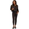 Adrianna Papell Women’s Organza Woven Button Down Top W/Shell Buttons(Black)