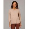 Adrianna Papell Women’s Print Knit Pleated Trapeze Top(Cocoa/Ivory Micro Dot)